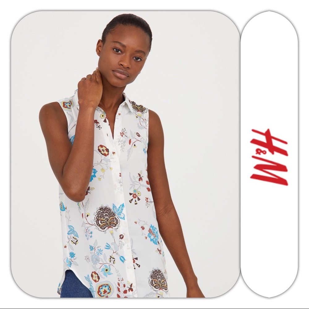 H&M Sleeveless floral Blouse NWOT